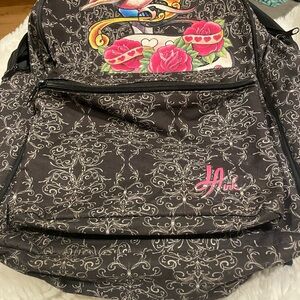 Women's Floral Black Backpack